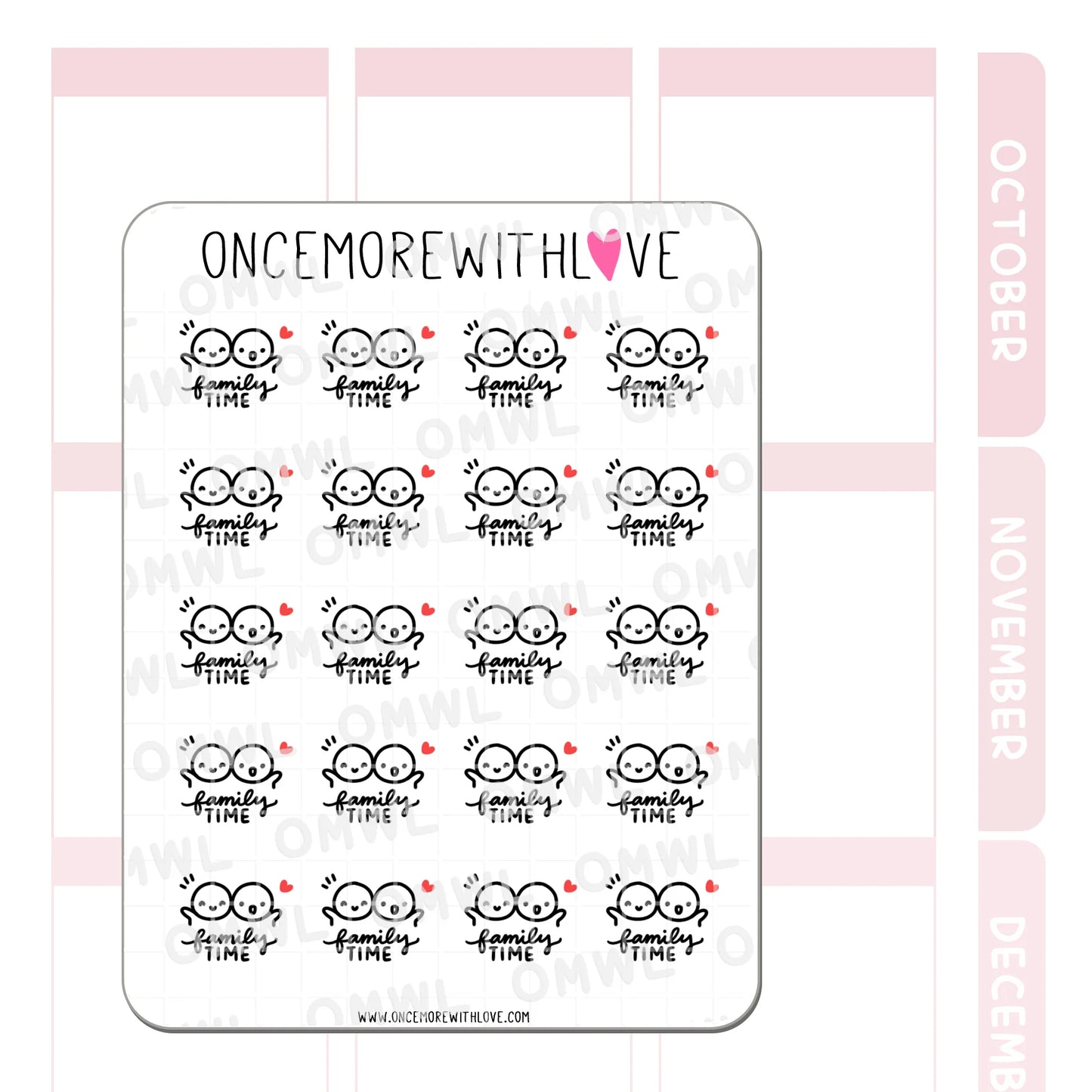 Once More With Love Sticker Sheet - Family Time (2 Munchkins)