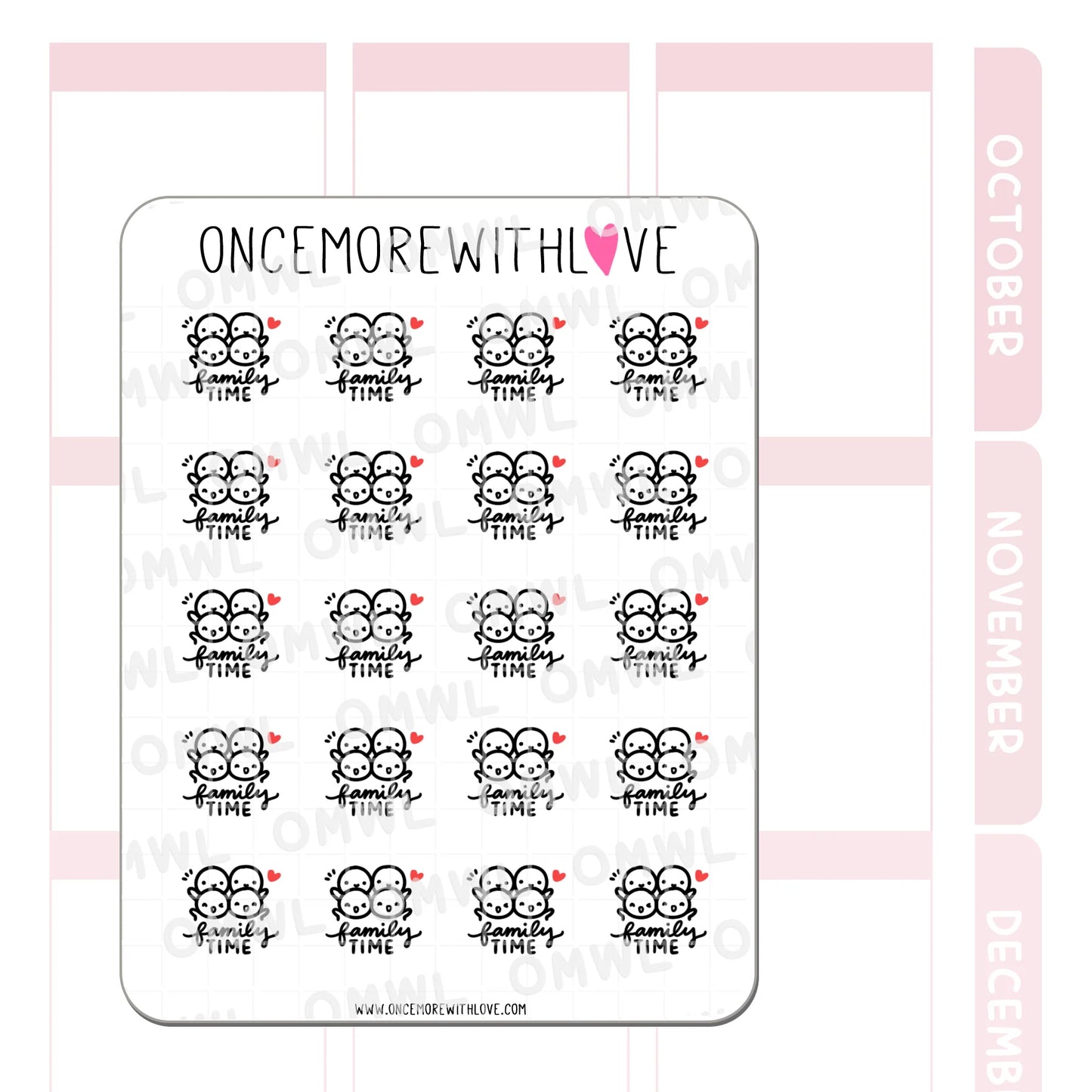 Once More With Love Sticker Sheet - Family Time (2 Munchkins)