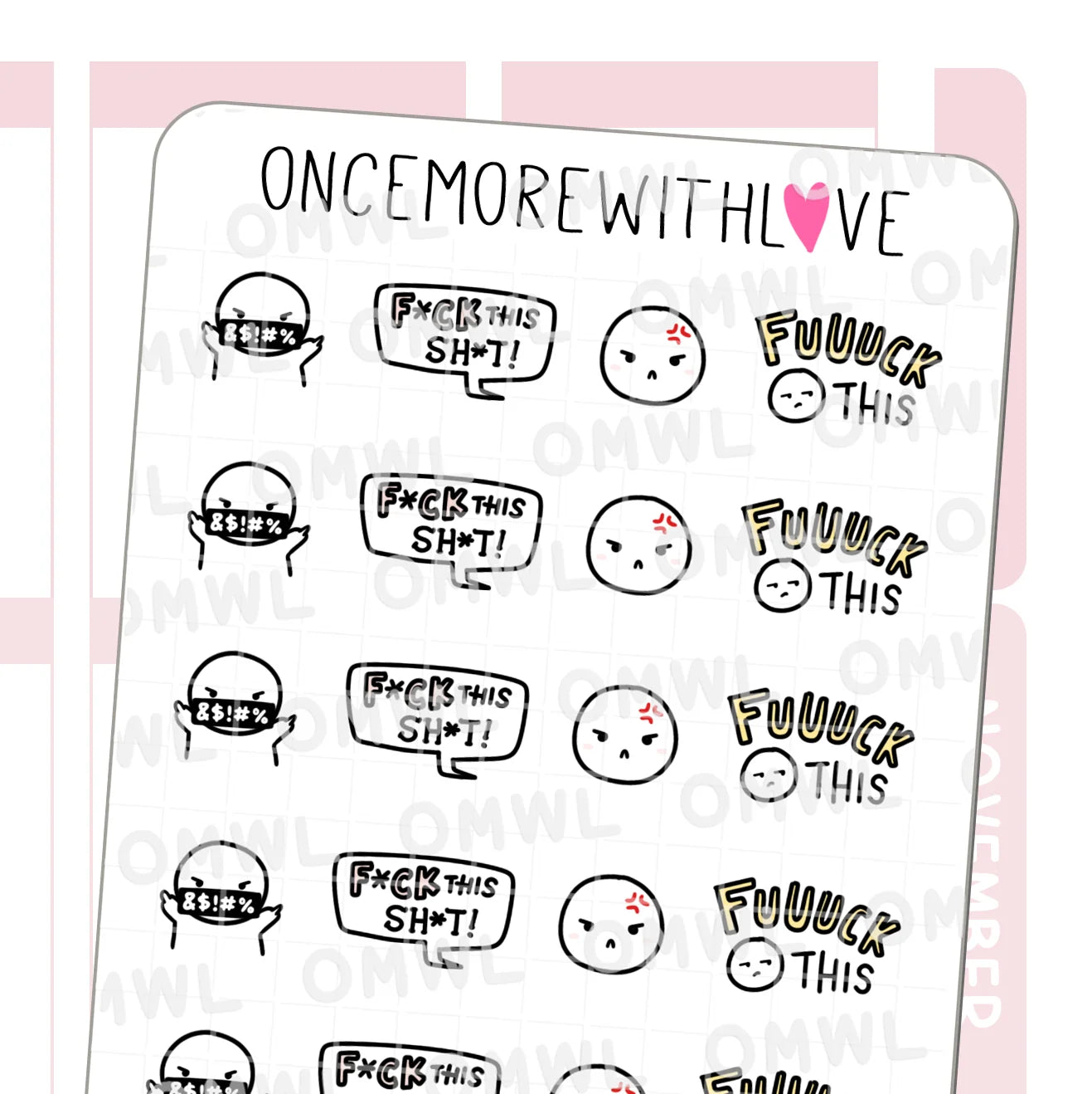 Once More With Love Sticker Sheet - F*ck This Sh*t
