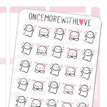 Once More With Love Sticker Sheet - Floating Hearts