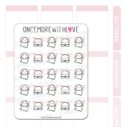 Once More With Love Sticker Sheet - Floating Hearts