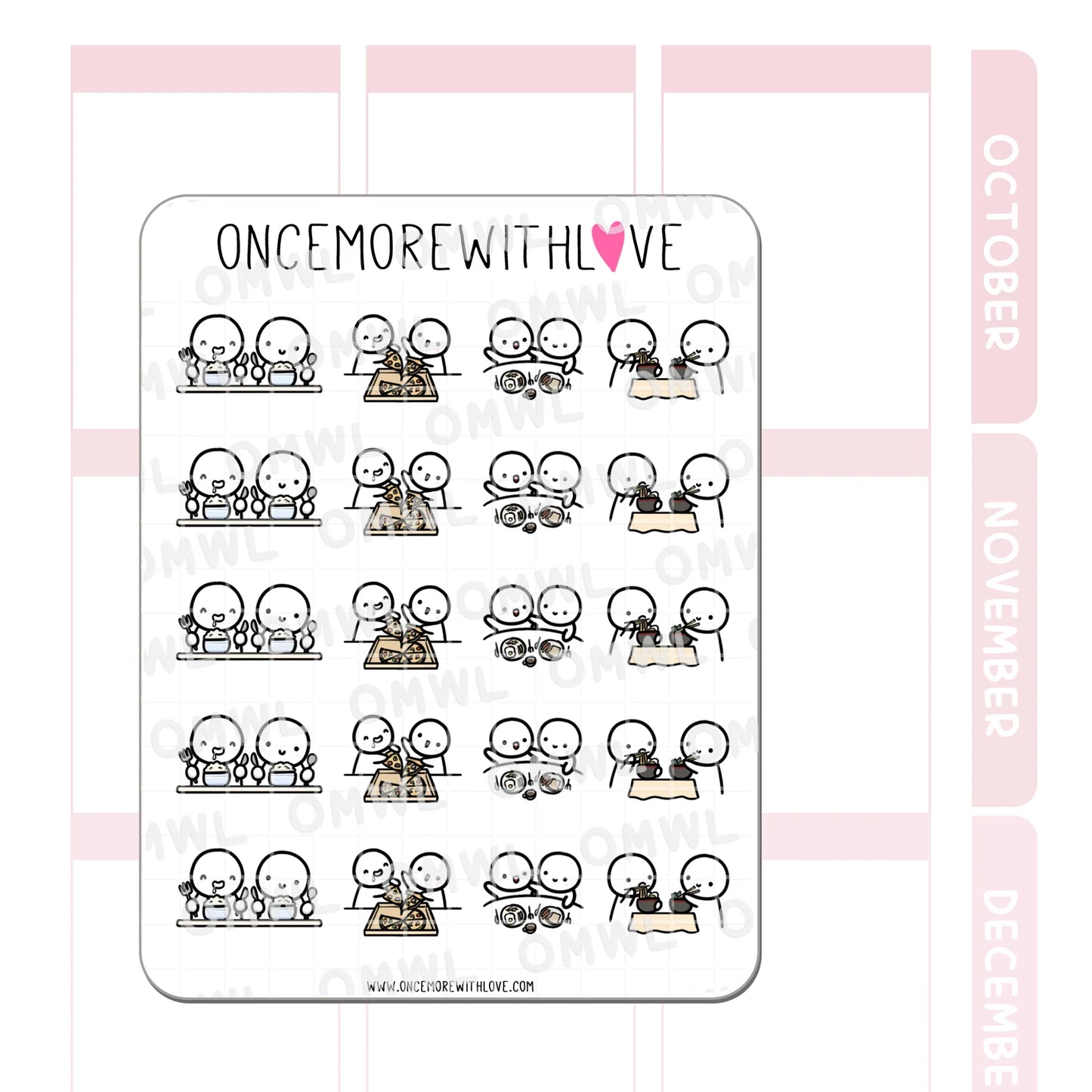 Once More With Love Sticker Sheet - Food Together