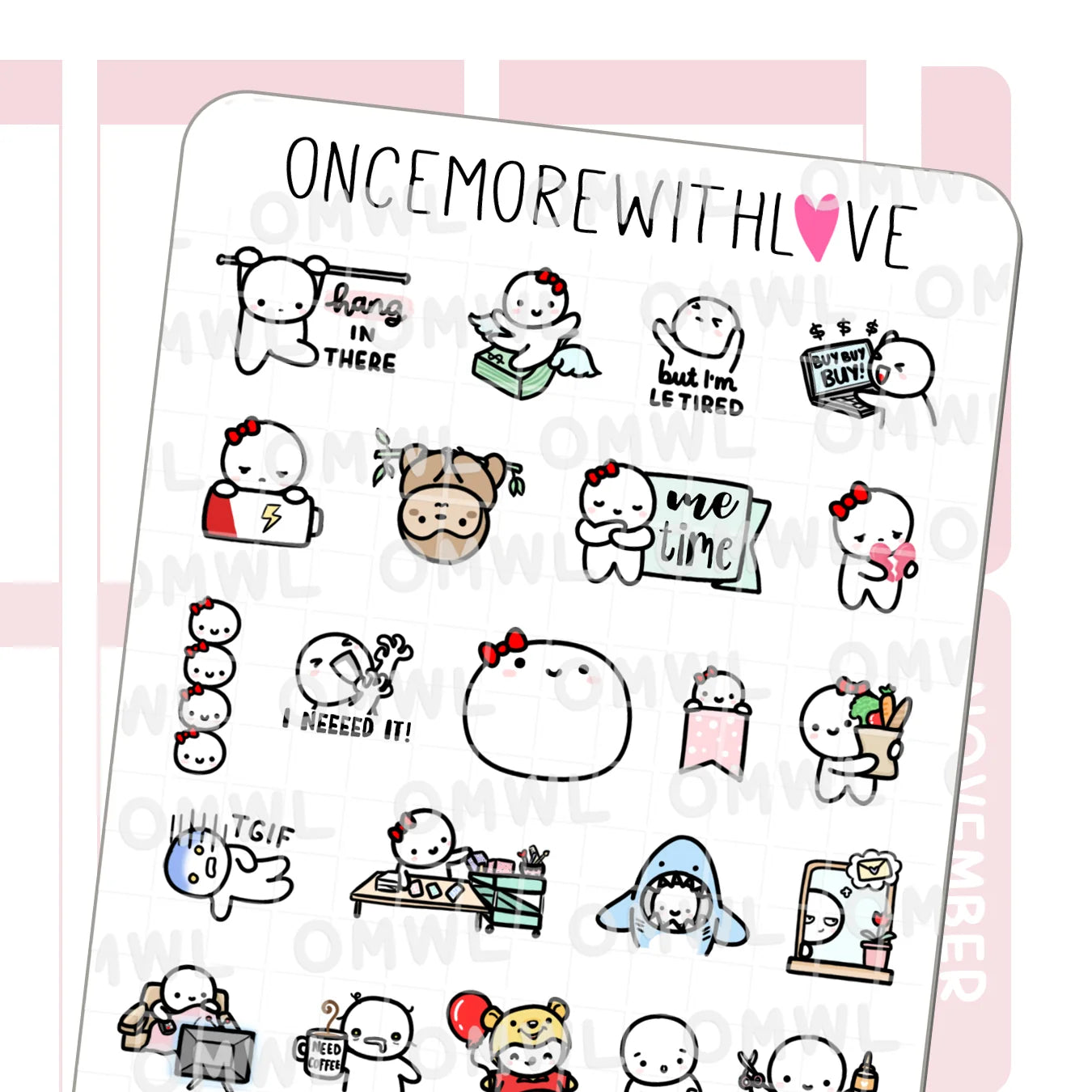 Once More With Love Sticker Sheet - Four Year Anniversary Favourites