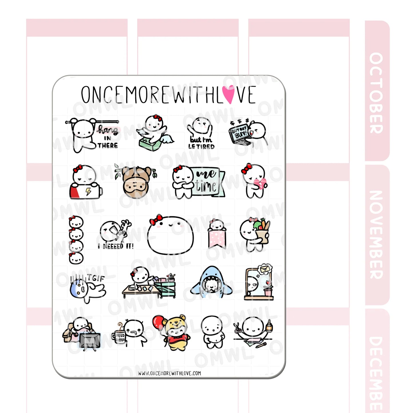 Once More With Love Sticker Sheet - Four Year Anniversary Favourites