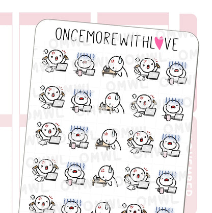 Once More With Love Sticker Sheet - Frustrated with Work