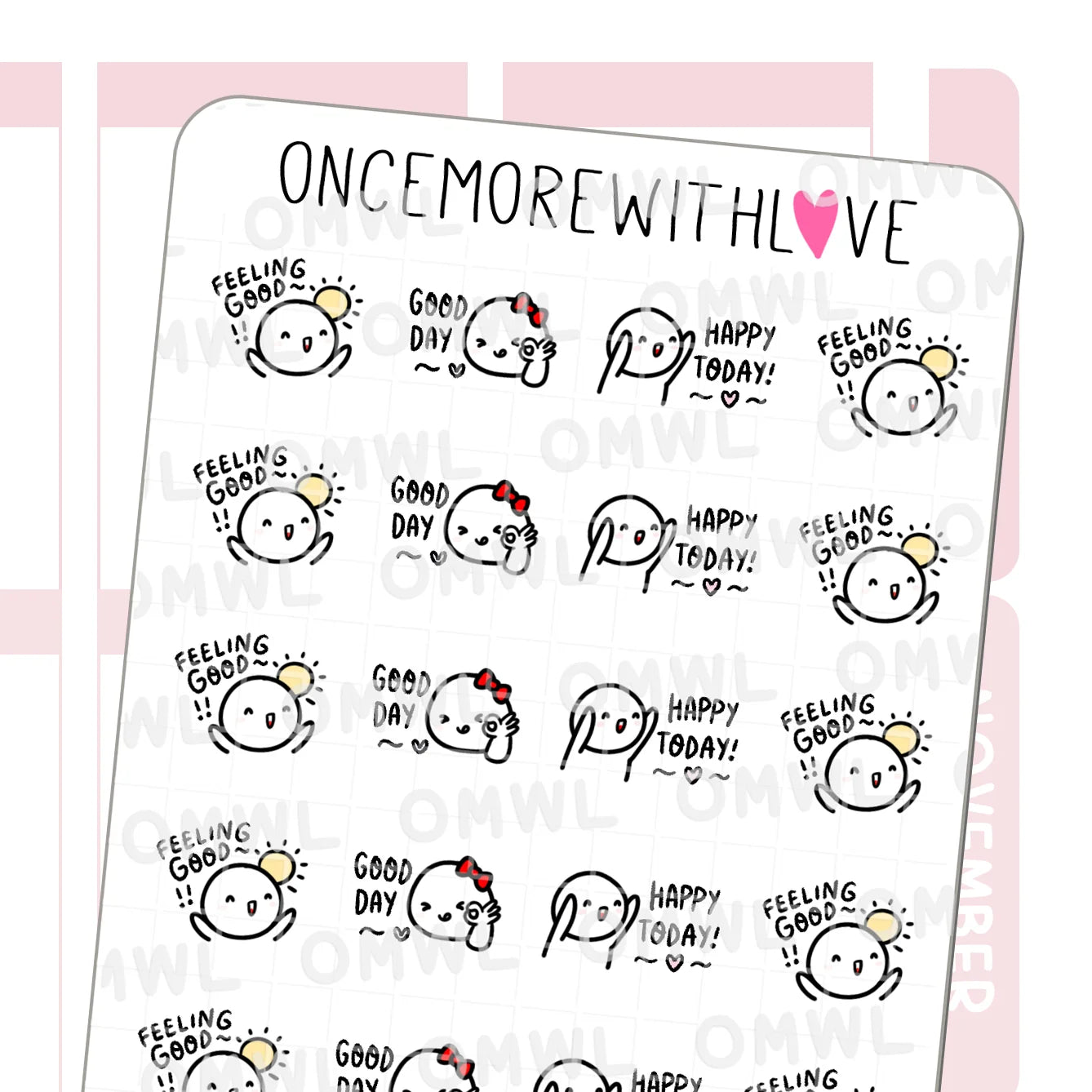 Once More With Love Sticker Sheet - Good Day