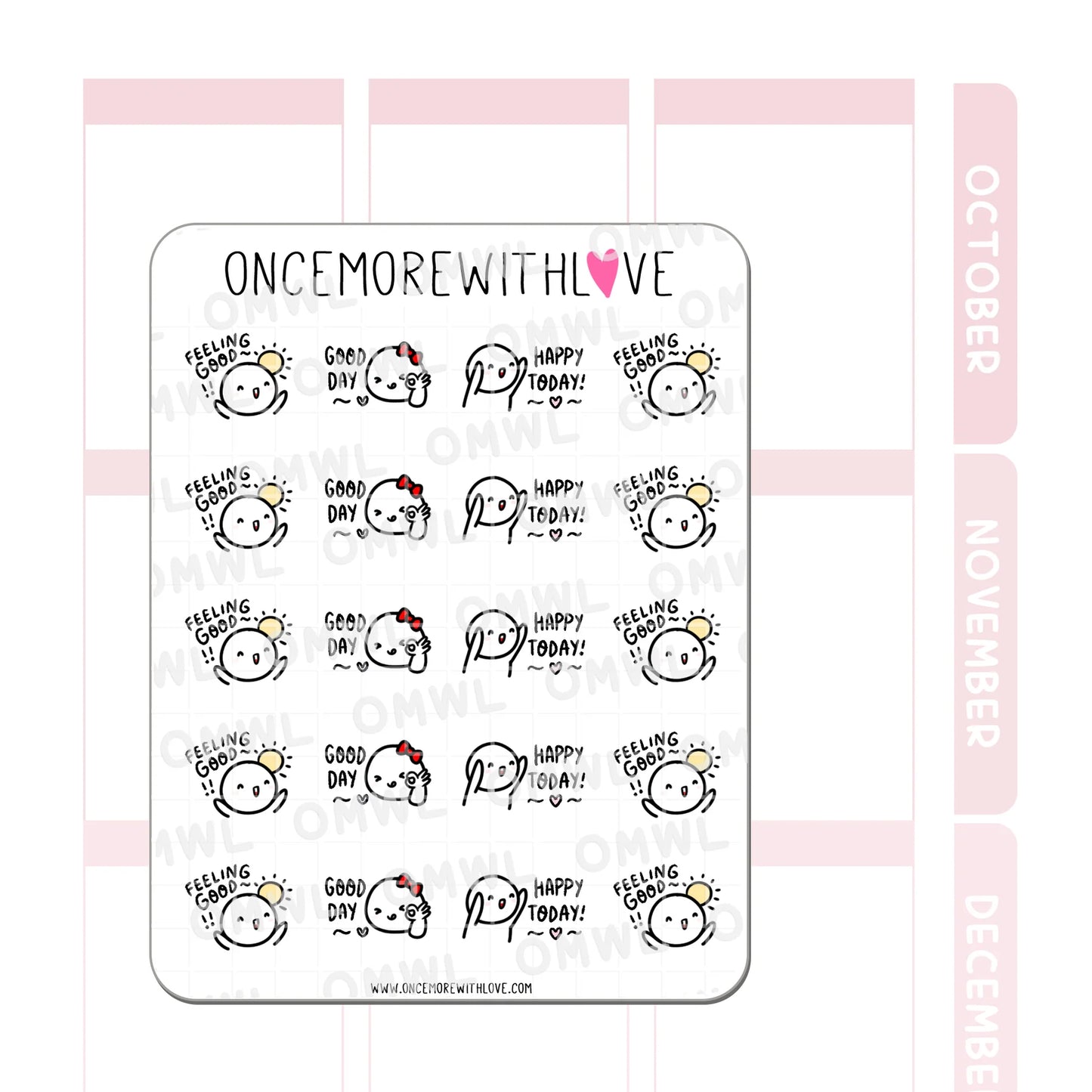 Once More With Love Sticker Sheet - Good Day