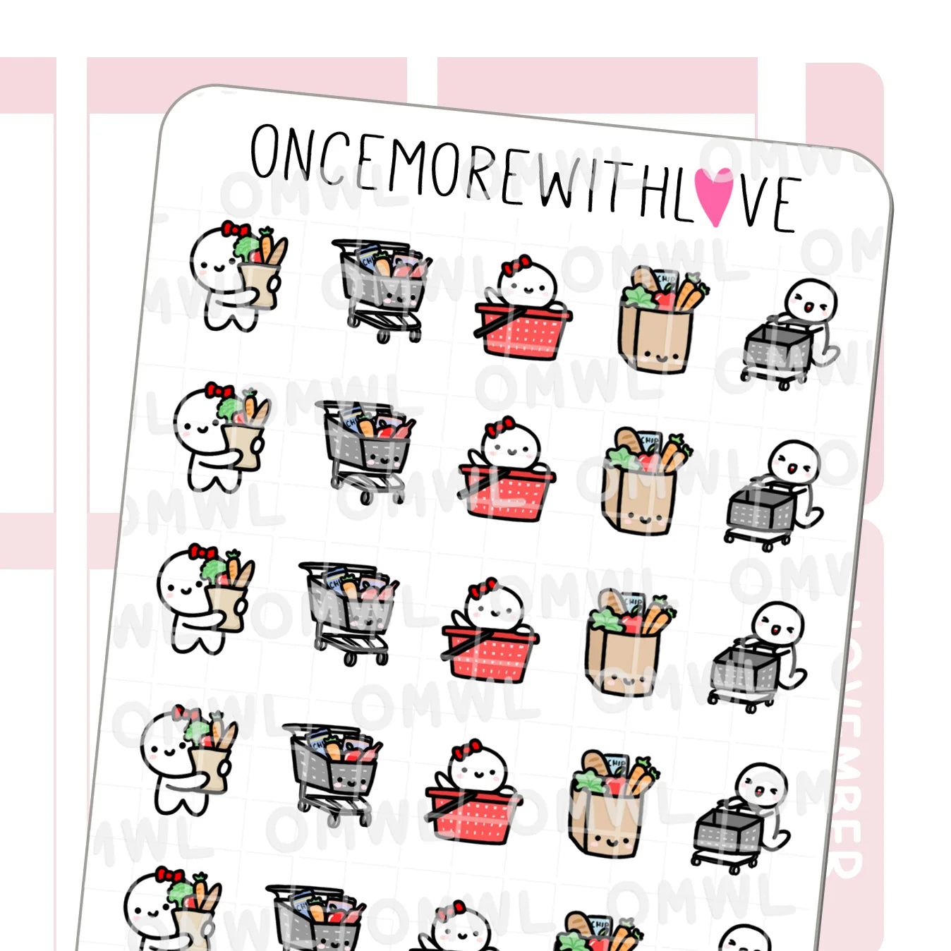 Once More With Love Sticker Sheet - Grocery Shopping 2.0