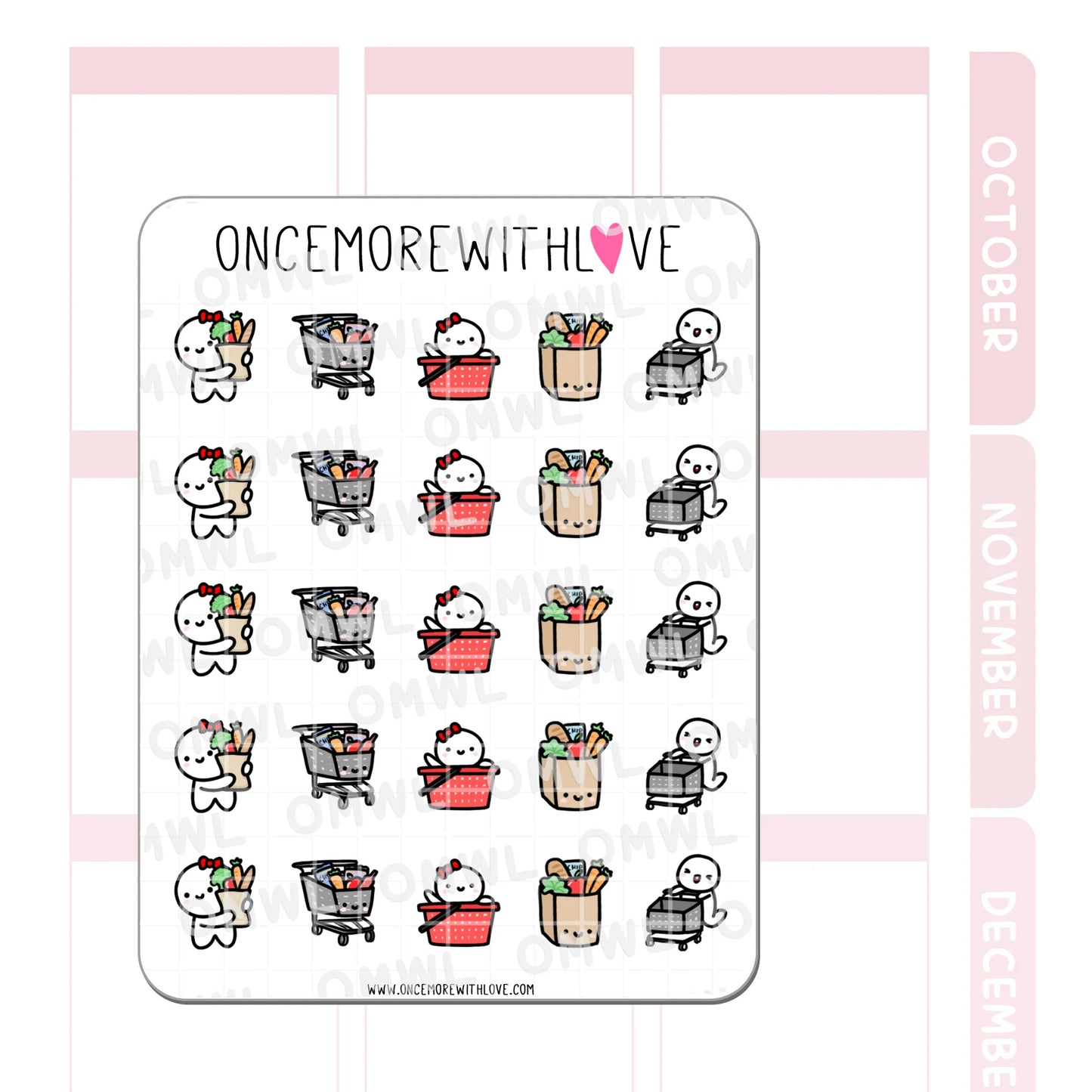 Once More With Love Sticker Sheet - Grocery Shopping 2.0