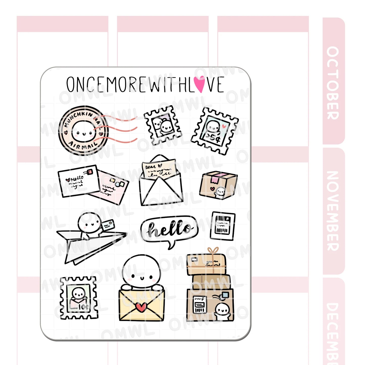 Once More With Love Sticker Sheet - Happy Mail Large Deco