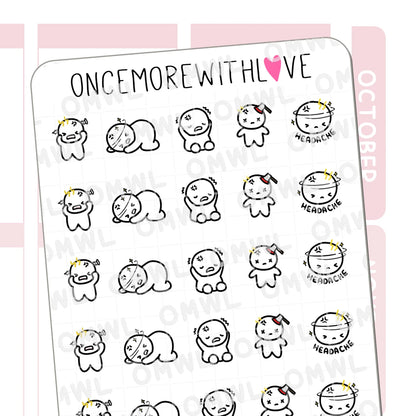Once More With Love Sticker Sheet - Headache 2.0 Munchkins