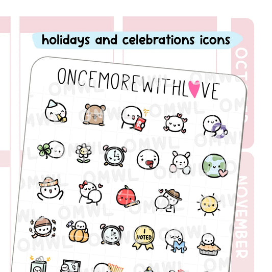 Once More With Love Sticker Sheet - Holidays and Celebrations Icons