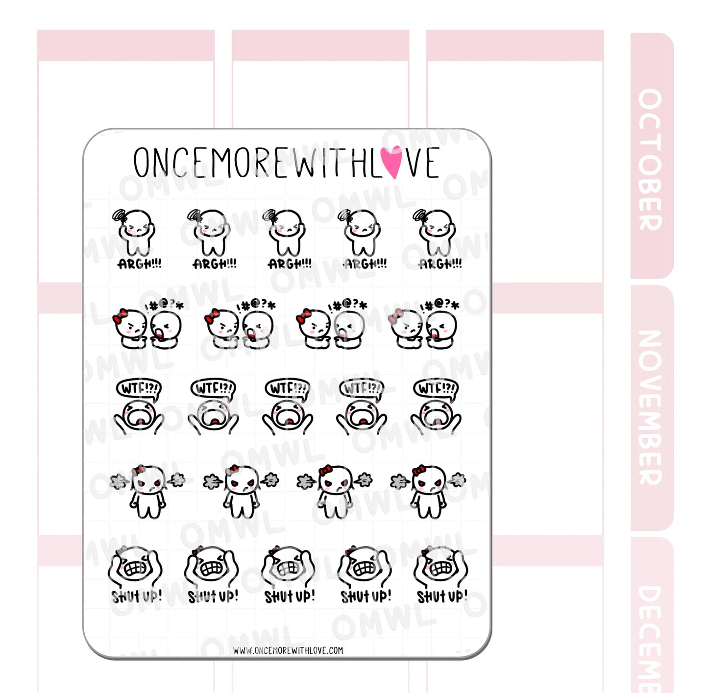 Once More With Love Sticker Sheet - I'm So Mad!