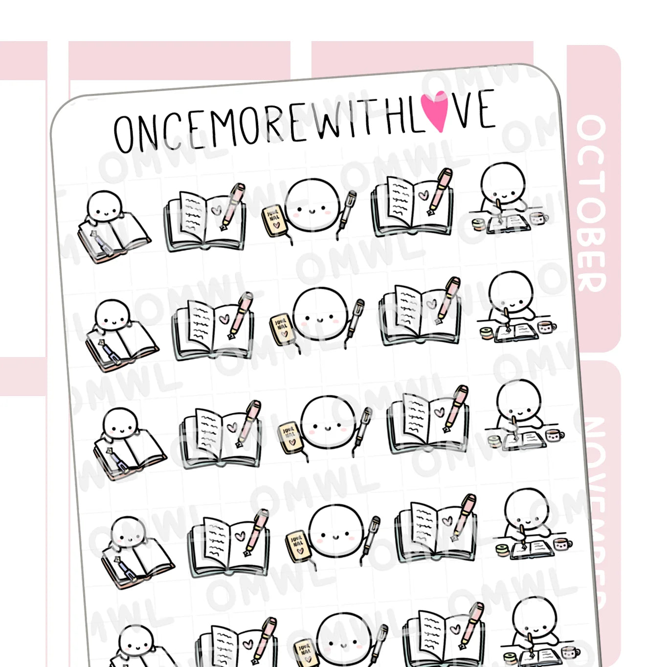 Once More With Love Sticker Sheet - Journal 2.0 Munchkin