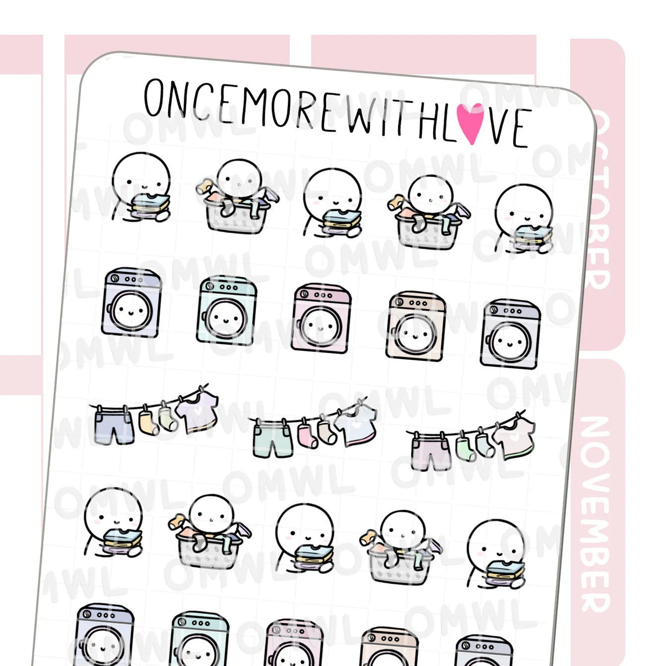 Once More With Love Sticker Sheet - Laundry 2.0 Munchkin