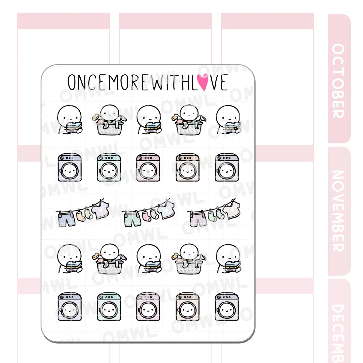 Once More With Love Sticker Sheet - Laundry 2.0 Munchkin