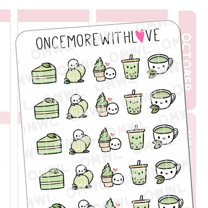 Once More With Love Sticker Sheet - Matcha Treats