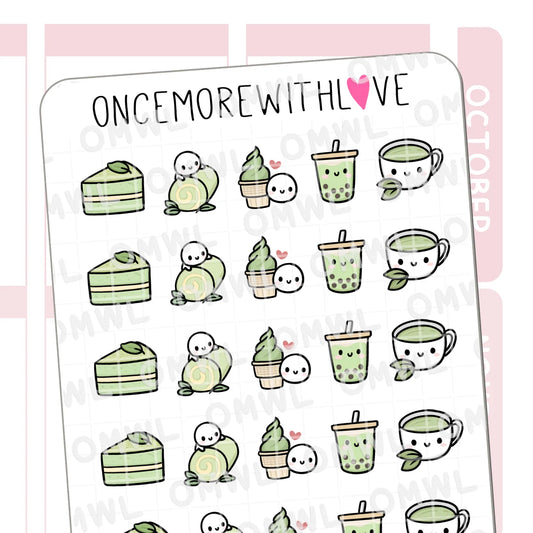 Once More With Love Sticker Sheet - Matcha Treats
