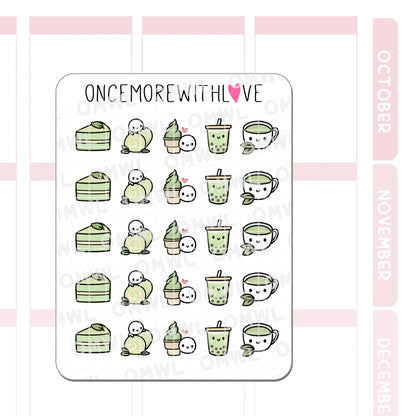 Once More With Love Sticker Sheet - Matcha Treats