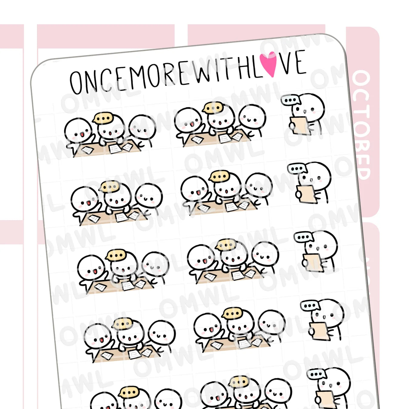 Once More With Love Sticker Sheet - Meeting 3.0 Munchkins