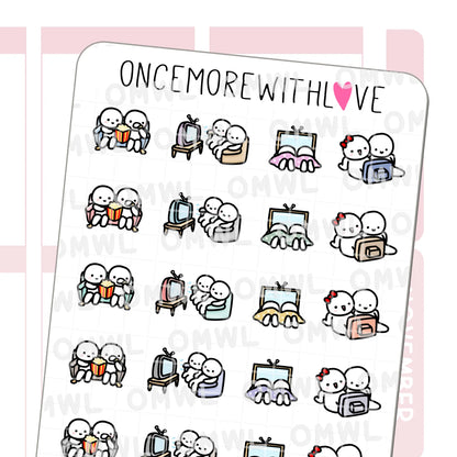 Once More With Love Sticker Sheet - Movie and TV Couple