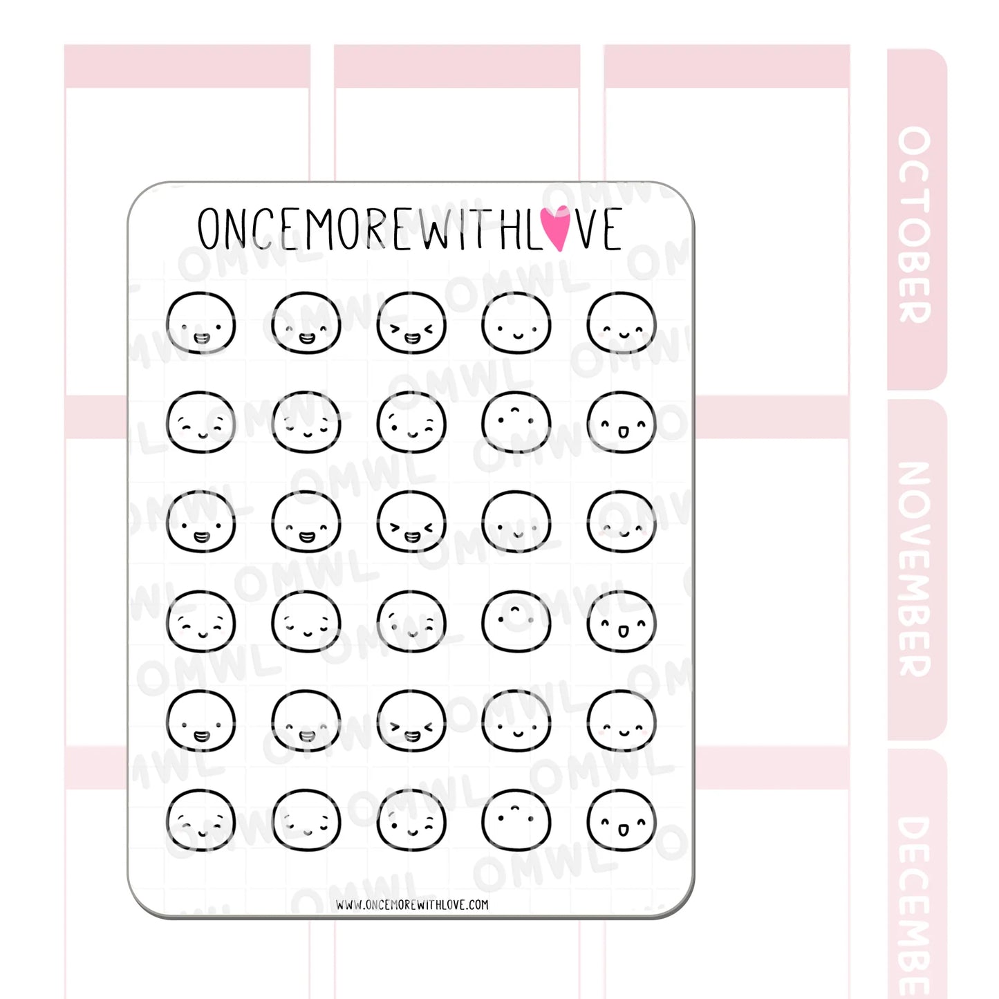 Once More With Love Sticker Sheet - Munchkin Emojis Pt. 1