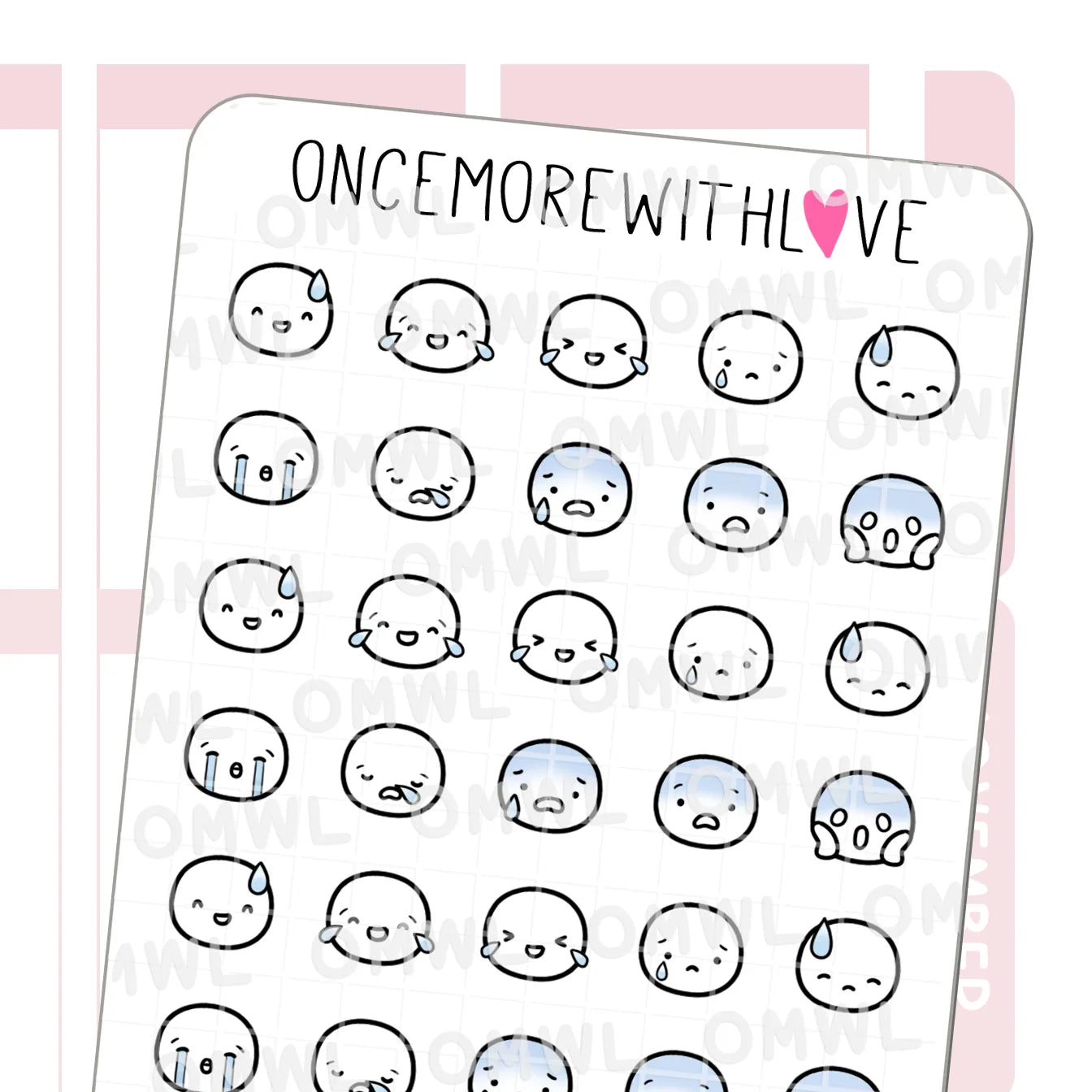 Once More With Love Sticker Sheet - Munchkin Emojis Pt. 2