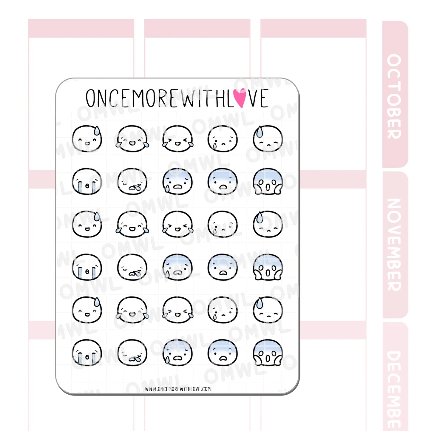 Once More With Love Sticker Sheet - Munchkin Emojis Pt. 2