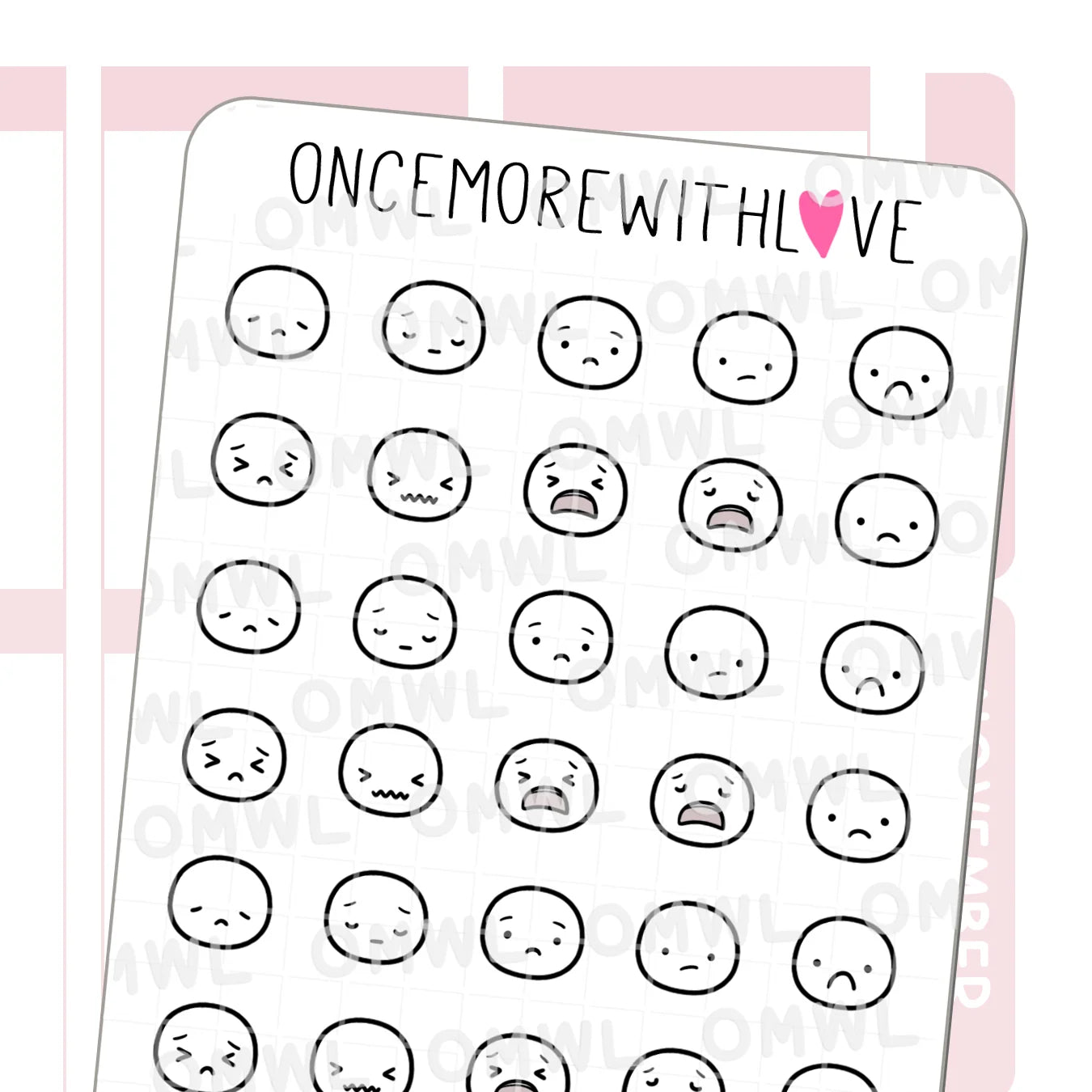 Once More With Love Sticker Sheet - Munchkin Emojis Pt. 5