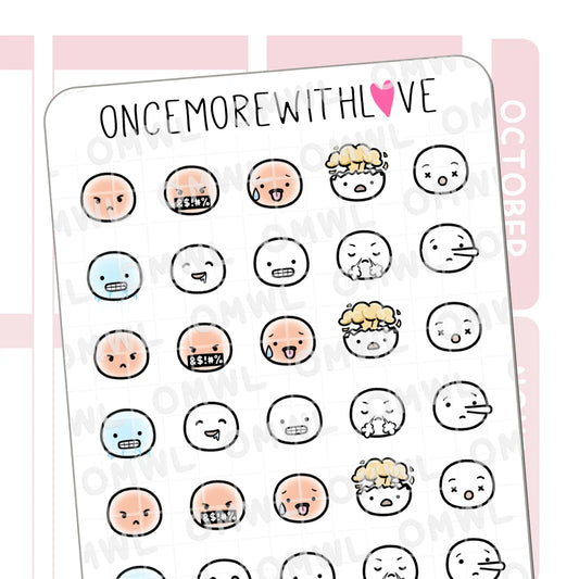 Once More With Love Sticker Sheet - Munchkin Emojis Pt. 6