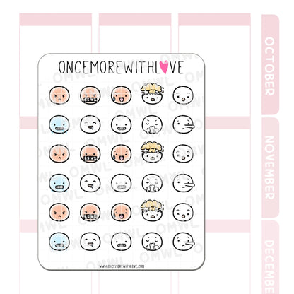 Once More With Love Sticker Sheet - Munchkin Emojis Pt. 6