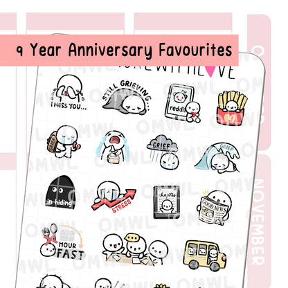 Once More With Love Sticker Sheet - Nine Year Anniversary Favourites