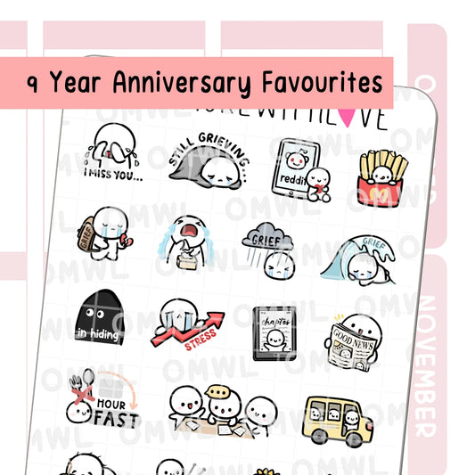 Once More With Love Sticker Sheet - Nine Year Anniversary Favourites