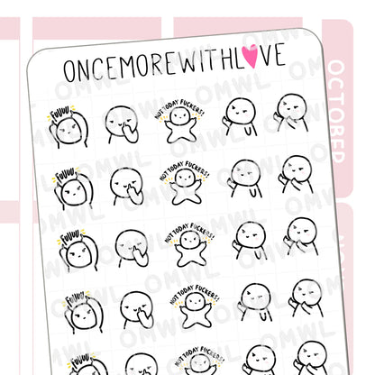 Once More With Love Sticker Sheet - Not Today F*ckers