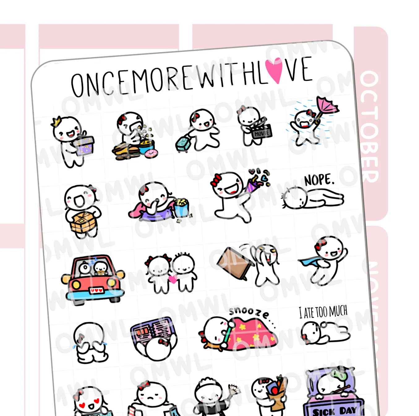 Once More With Love Sticker Sheet - One Year Anniversary Favourites