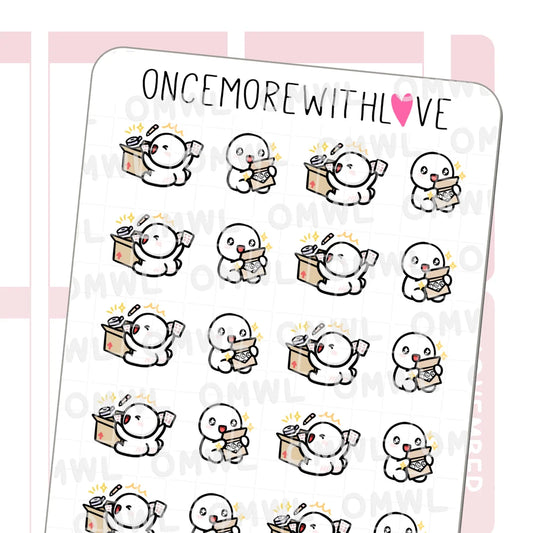 Once More With Love Sticker Sheet - Opening Happy Mail