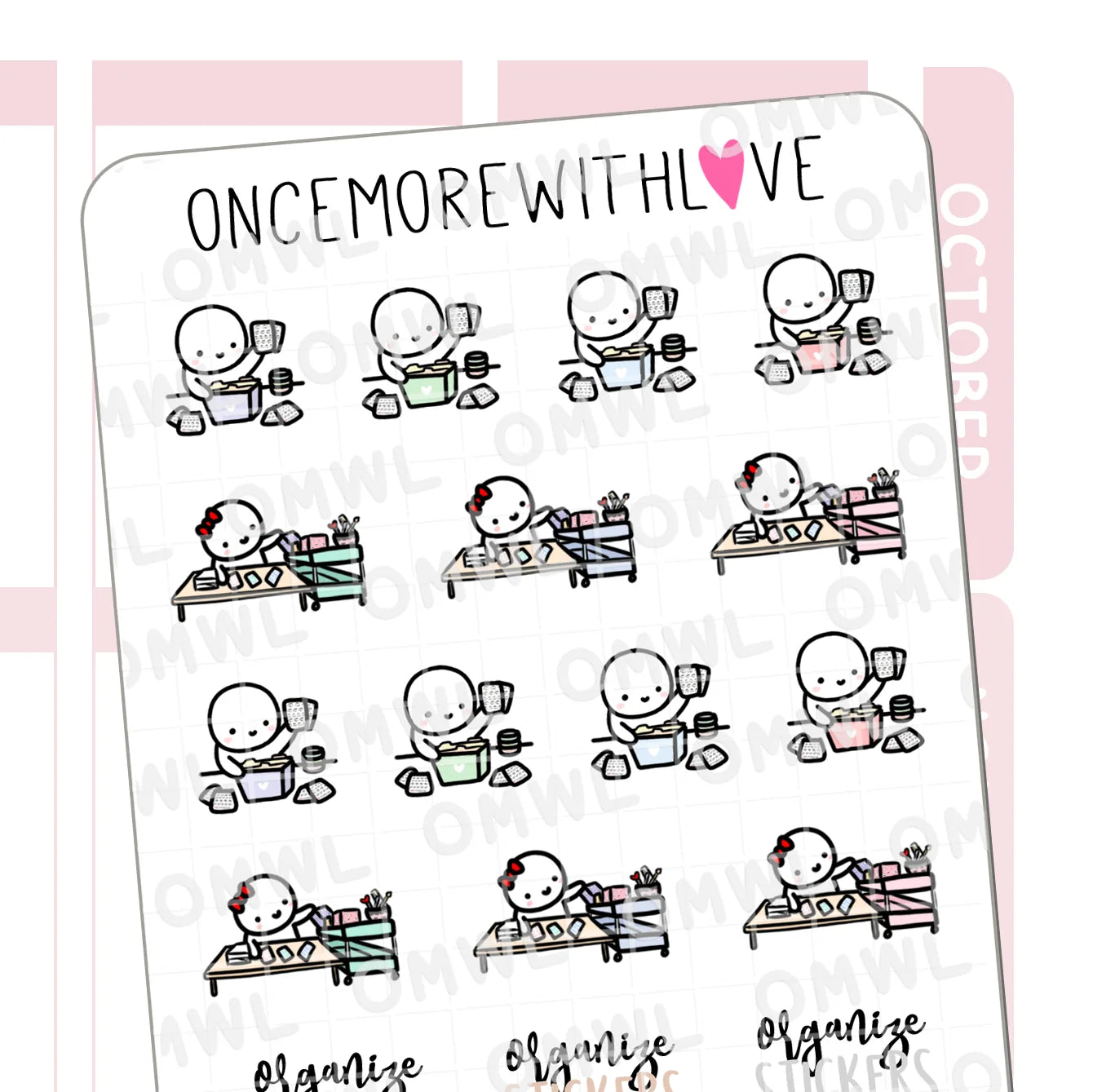 Once More With Love Sticker Sheet - Organize Stickers