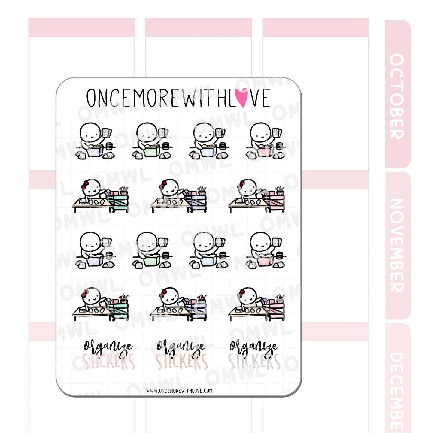 Once More With Love Sticker Sheet - Organize Stickers