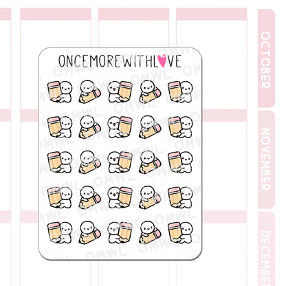 Once More With Love Sticker Sheet - Pencil Munchkin