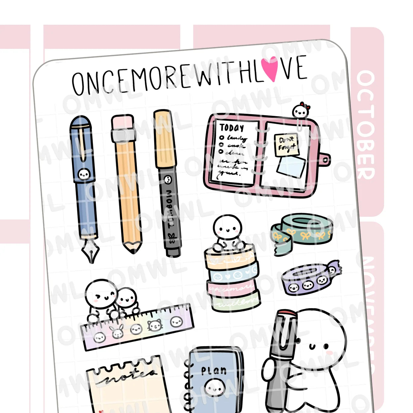 Once More With Love Sticker Sheet - Planning Large Deco