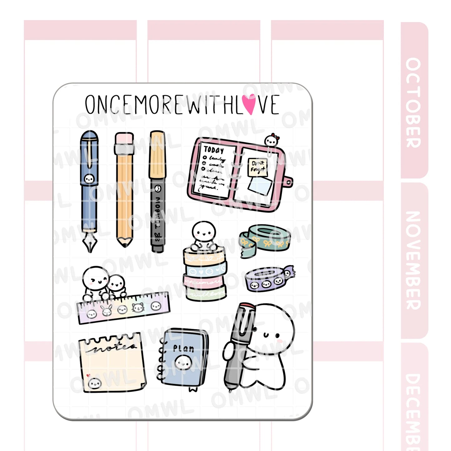 Once More With Love Sticker Sheet - Planning Large Deco
