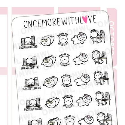 Once More With Love Sticker Sheet - Procrastination Munchkin