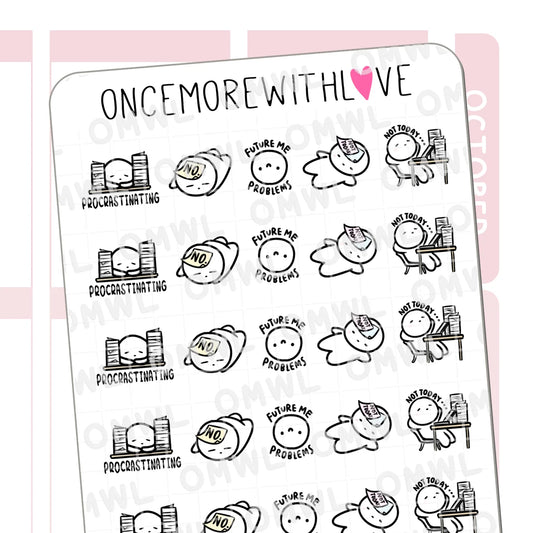 Once More With Love Sticker Sheet - Procrastination Munchkin