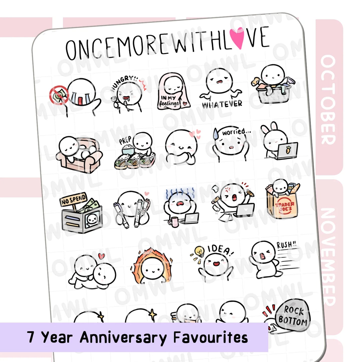 Once More With Love Sticker Sheet - Seven Year Anniversary Favourites