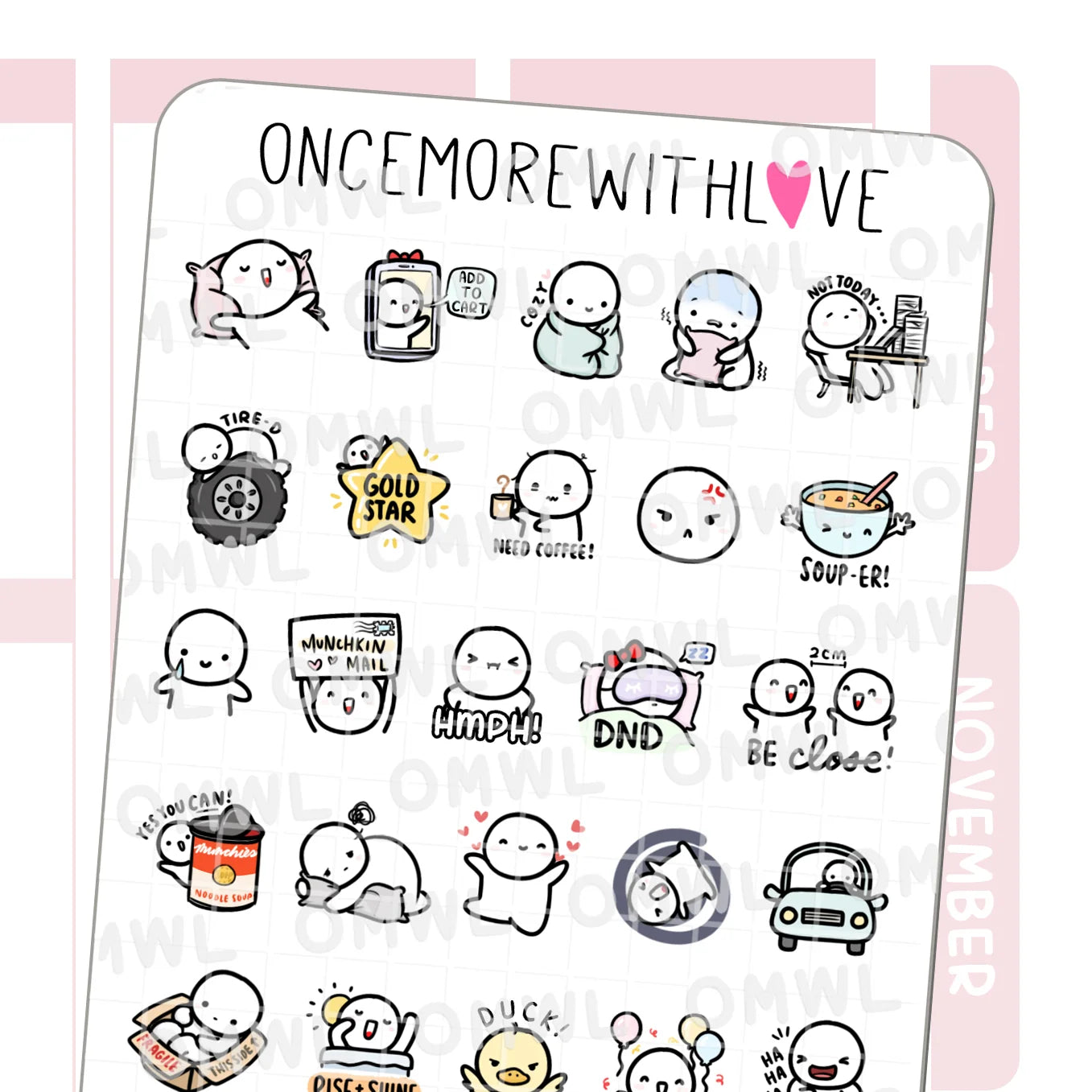 Once More With Love Sticker Sheet - Six Year Anniversary Favourites