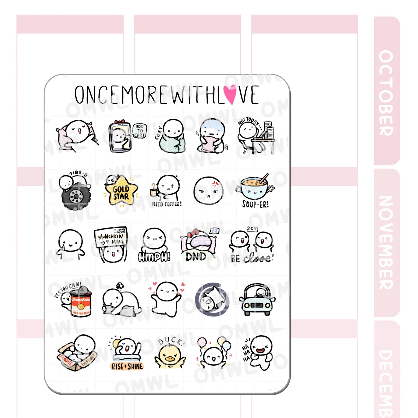 Once More With Love Sticker Sheet - Six Year Anniversary Favourites