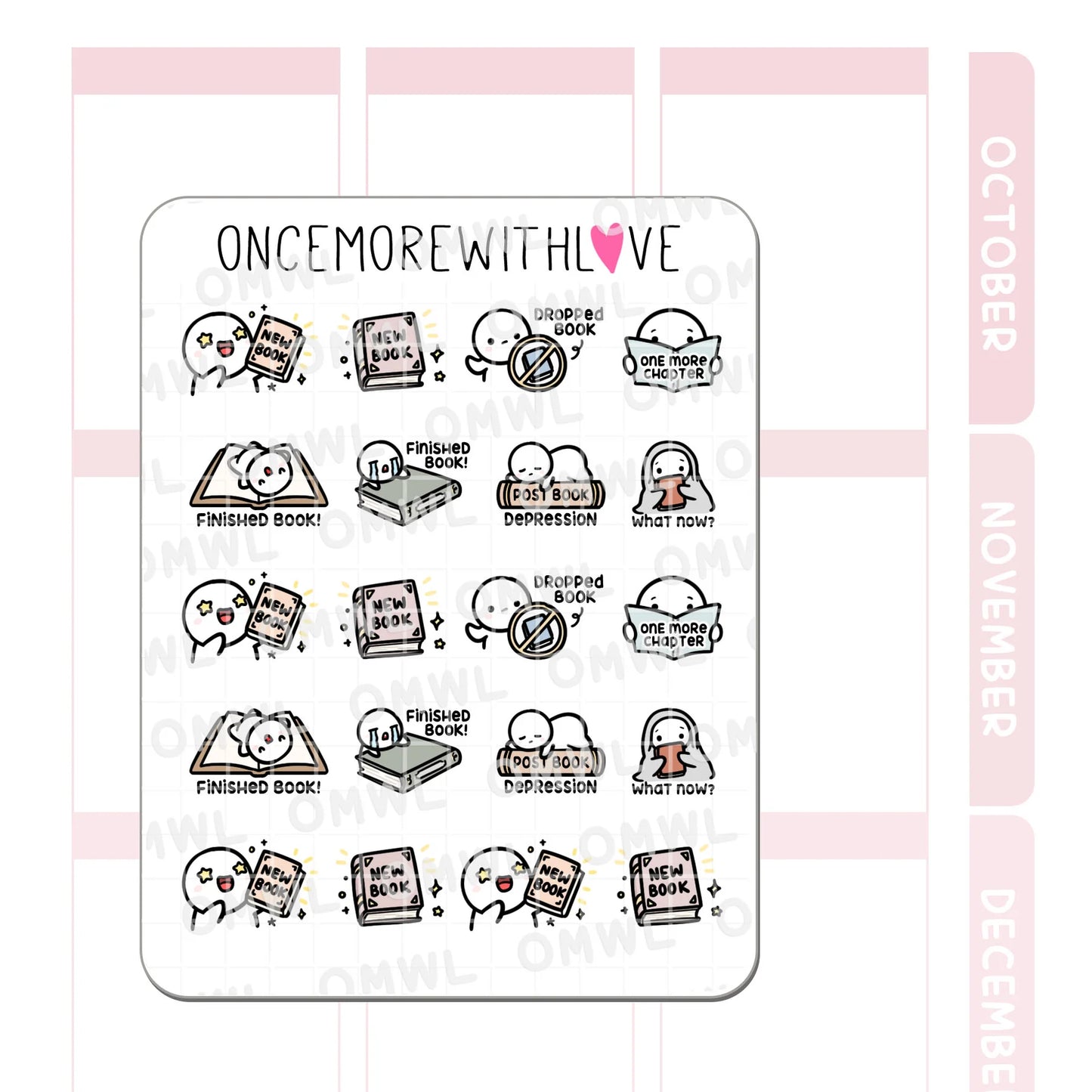 Once More With Love Sticker Sheet - Stages of Reading