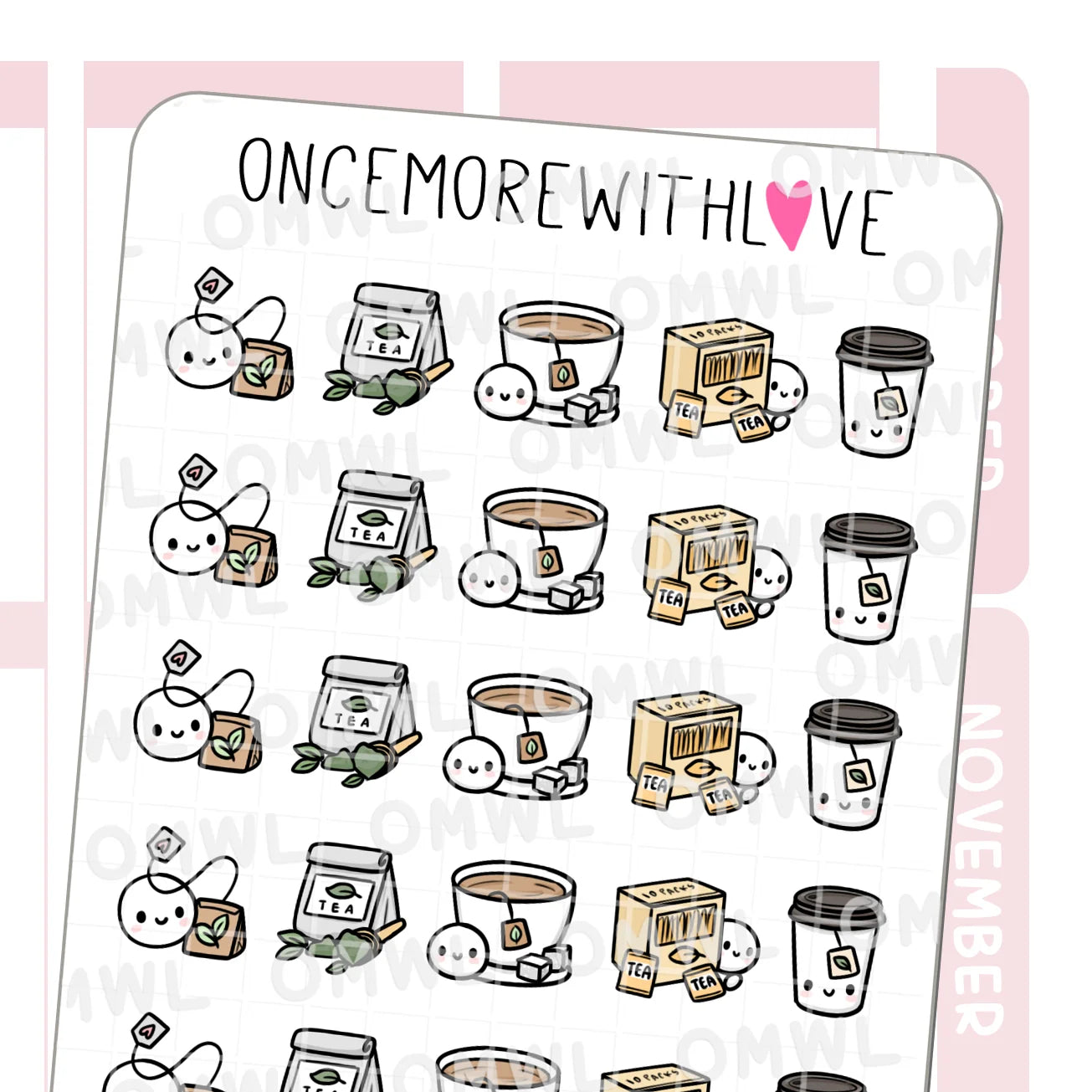 Once More With Love Sticker Sheet - Tea Time 3.0