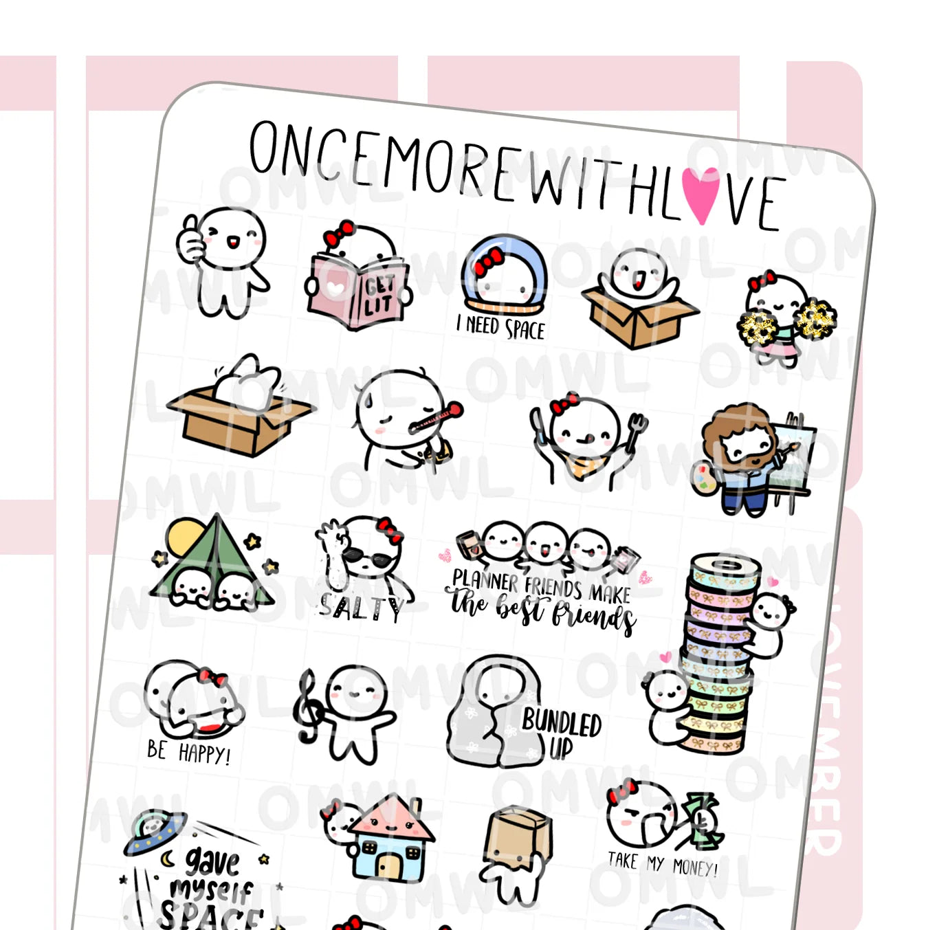 Once More With Love Sticker Sheet - Three Year Anniversary Favourites