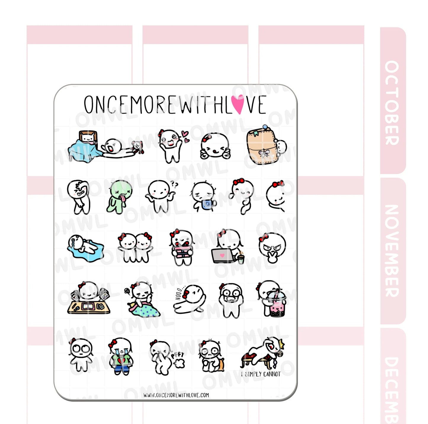 Once More With Love Sticker Sheet - Two Year Anniversary Favourites